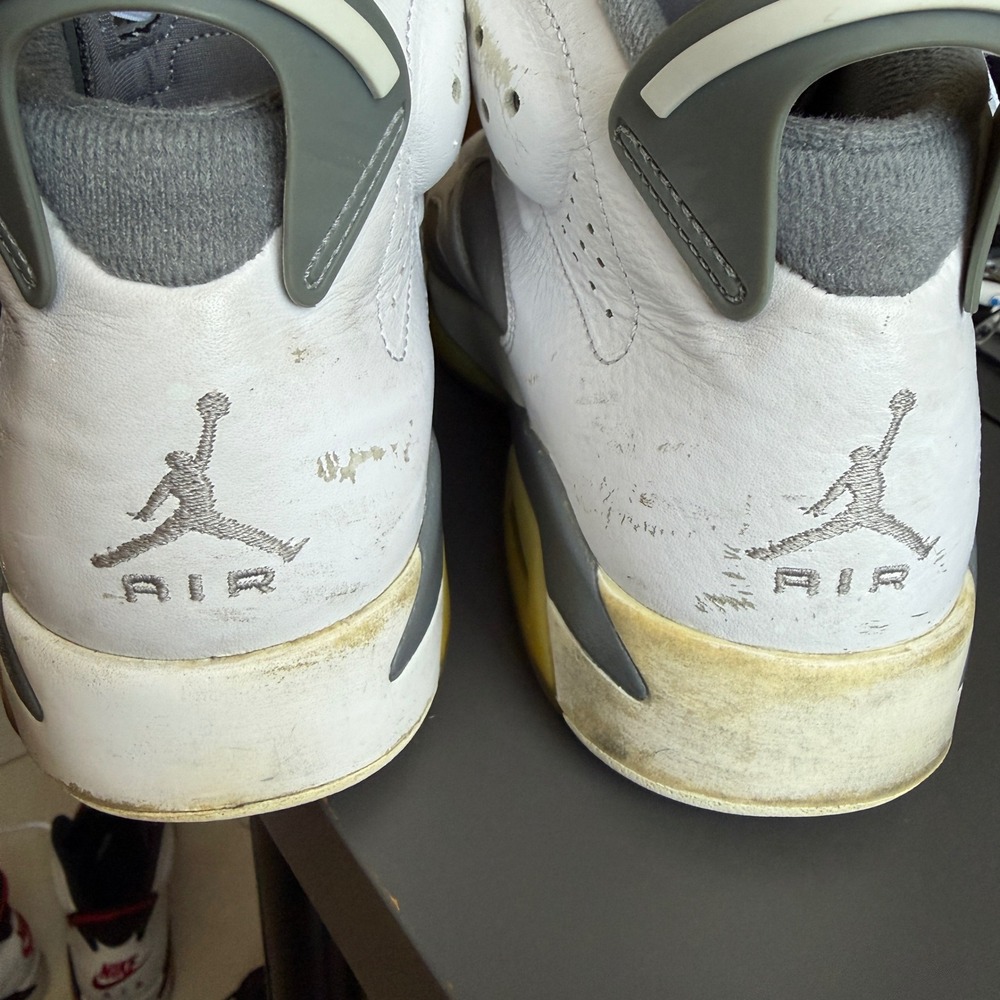 Jordan Air Jordan 6 Retro Mens 10.5 White Cool Grey CT8529-100 High Top Sneaker - Picture 4 of 10